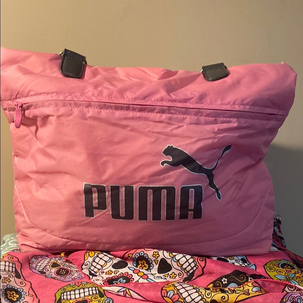 PUMA Pink Tote Bag Sporty Design Lightweight